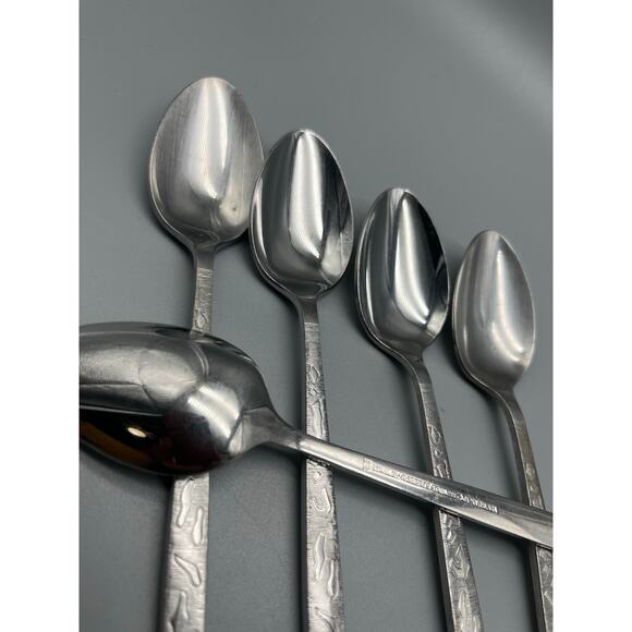 Stanley Roberts Malaga abstract design Stainless steel Flatware 5 spoons - Picture 3 of 4